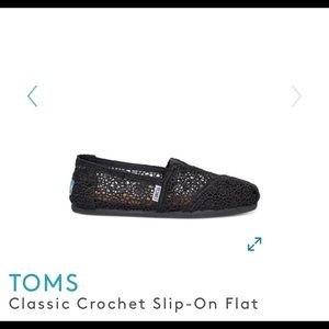 Toms classic crochet slip on flat